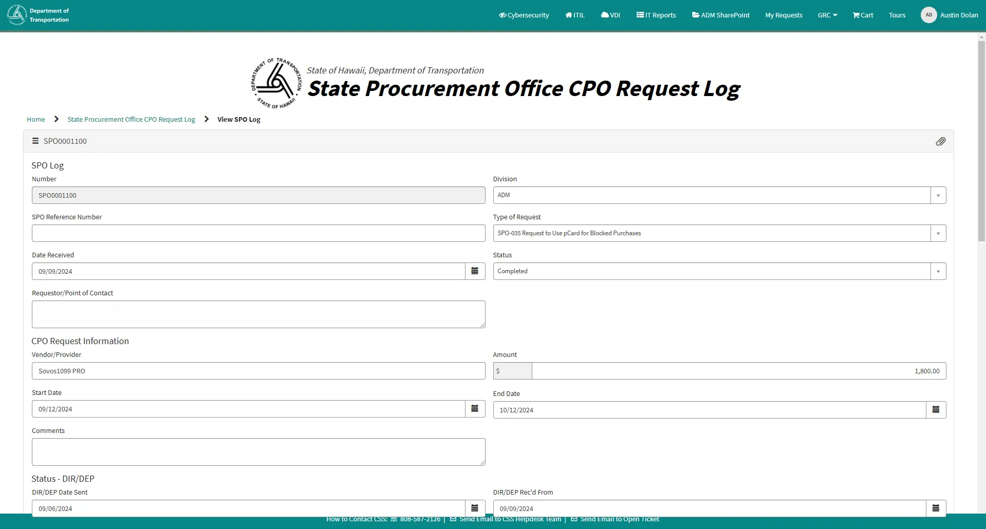 SPO-Log SP form